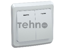 Выключатель 2-кл. СП Вега 10А IP20 ВС10-2-1-ВБ с индик. бел. ИЭК EVV21-K01-10-DM