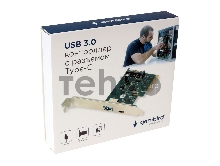 Контроллер USB  Gembird SPCR-02, в PCI, порты: 2 внешн. USB 3.0 Type-C