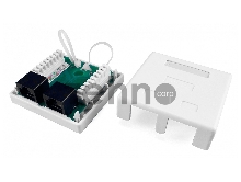 Розетка компьютерная RJ-45(8P8C) Hyperline, категория 5e, двойная, внешняя, Dual IDC