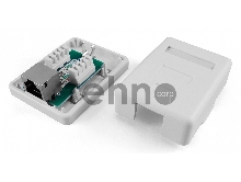 Розетка компьютерная Hyperline SB1-1-8P8C-C5e-SH-WH RJ-45(8P8C), категория 5e, экранированная, одинарная, внешняя, Dual IDC