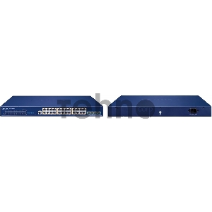 Коммутатор PLANET Layer 3 24-Port 10/100/1000T 802.3at PoE + 4-Port 10G SFP+ Stackable Managed Switch (370W PoE budget, Hardware stacking up to 8 units, hardware-based Layer 3 IPv4/IPv6 Routing and VRRP, supports ERPS Ring)