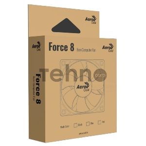 Вентилятор Aerocool Force 8 Black, 80x80x25мм, 1500 об./мин., разъем MOLEX + 3-PIN, 28.3 dBA
