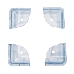 Прозрачные треугольные накладки-протекторы для мебели (4.3*4.3*2.1 см). 4 шт., фото 1