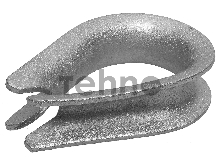 Коуш DIN 6899, 6мм, 2 шт, оцинкованный, ЗУБР