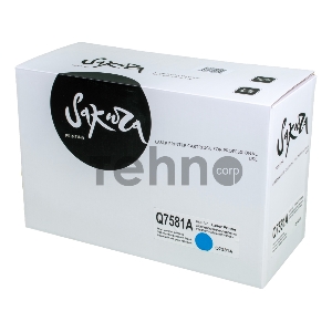 Картридж SAKURA Q7581A для HPColor LaserJet 3800/3800n/3800dn/3800dtn/CP3505n/CP3505dn/CP3505x, синий 6000 к.