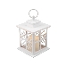 Декоративный фонарь со свечкой, белый корпус со снежинкой, размер 12х12х18 см, цвет теплый белый, фото 5