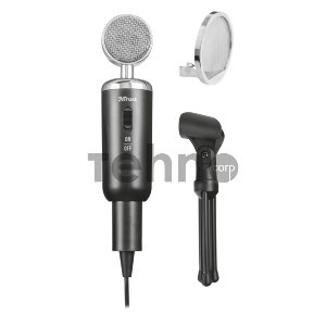 Микрофон TRUST Madell Desk (стрим,винтажнстиль,штатив,поп-фильтр,угол наклона,отключение звука,Кабель2,5м,3,5 мм)