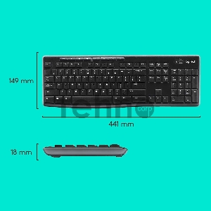 Клавиатура беспроводная Logitech K270 приемник Unifying, 2 батарейки AAA, RTL