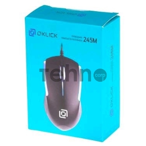 Мышь Oklick 245M черный оптическая (1000dpi) USB (3but)