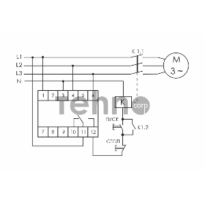 Реле контроля фаз CZF-310 (1 модуль; монтаж на DIN-рейке; 3х400/230+N 8А 1NO/NC IP20) F&F EA04.001.005