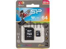 Флеш карта microSDXC 64Gb Class10 Silicon Power SP064GBSTXBU1V10-SP + adapter