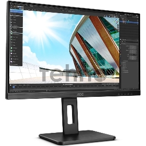 Монитор 23.8 AOC Q24P2Q Black с поворотом экрана (IPS, 2560x1440, 75Hz, 4 ms, 178°/178°, 250 cd/m, 50M:1, +HDMI, +Displ