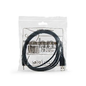 Кабель Gembird/Cablexpert CC-USB-AMP35-6, Кабель USB 2.0 Pro , AM/DC 3,5мм (для хабов), 1.8м, экран, черный, пакет