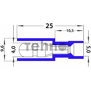 Разъем штекерный полностью изолированный штекер 4 мм 1.5-2.5 мм² (РШПи-п 2.5-4/РШИп 2-5-4) синий REXANT