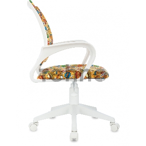 Кресло детское Бюрократ BUROKIDS 1 W оранжевый бэнг крестов. пластик пластик белый