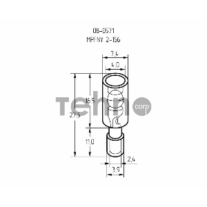 Разъем штекерный полностью изолированный штекер 4 мм 1.5-2.5 мм² (РШПи-п 2.5-4/РШИп 2-5-4) синий REXANT