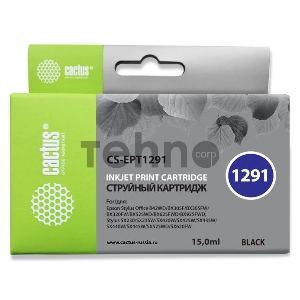 Картридж струйный Cactus CS-EPT1291 черный для Epson Stylus Office B42/BX305/BX305F (15ml)