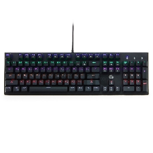 Клавиатура механ Gembird KB-G550L, USB, черн, переключатели Outemu Blue, 104 клавиши, подсветка 6 цветов 20 режимов, FN, кабель тканевый 1.8м