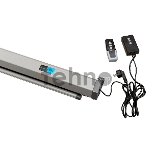 Экран 300x300см Motoscreen 1:1 настенно-потолочный рулонный (моторизованный) 167 фибергласс, серый корпус