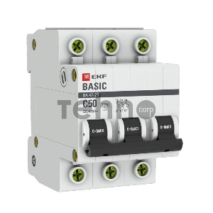 Автоматический выключатель EKF mcb4729-3-50C 3P 50А (C) 4,5кА ВА 47-29 EKF Basic