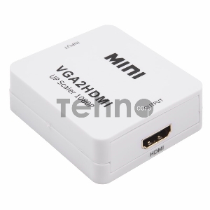 Конвертер VGA + Стерео 3,5 мм на HDMI, пластик, белый  REXANT