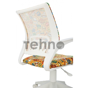 Кресло детское Бюрократ BUROKIDS 1 W оранжевый бэнг крестов. пластик пластик белый