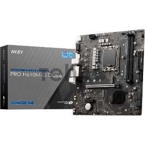 Материнская плата MSI PRO H610M-G Soc-1700 Intel H610 2xDDR5 mATX AC`97 8ch(7.1) GbLAN+VGA+HDMI+DP