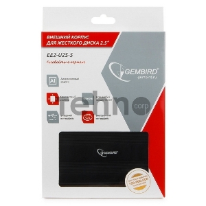 Внешний корпус для HDD Gembird EE2-U2S-5 2.5  EE2-U2S-5, черный, USB 2.0, SATA