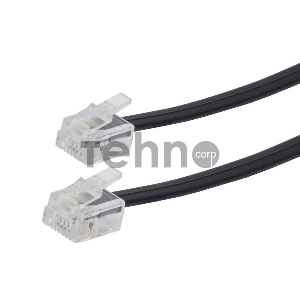 Кабель телефонный аппарат-розетка Cablexpert TC6P4C-5M-BK, 5 м чёрный