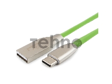 Кабель USB 2.0 Cablexpert CC-G-USBC01Gn-1M, AM/Type-C, серия Gold, длина 1м, зеленый, блистер