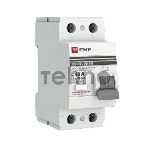 Выключатель дифференциального тока (УЗО) 2п 40А 30мА тип AC ВД-100 PROxima (электромех.) EKF elcb-2-40-30-em-pro