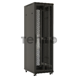 Шкаф серверный Hyperline (TTB-4261-DD-RAL9004) напольный 42U 600x1000мм пер.дв.перфор.2ств. задн.дв.перфор.2-хст. 2 бок.пан. 800кг черный 910мм IP20 сталь