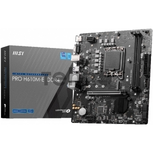 Материнская плата MSI PRO H610M-E DDR4 S1700, 2DDR4,1PCI-Ex16,1PCI-Ex1,1M.2,4SATA3.0,4USB3.2Gen1,8USB 2.0 mATX
