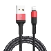 Кабель USB 2.0 hoco X26, AM/Lightning M, черно-красный, 1м, фото 1