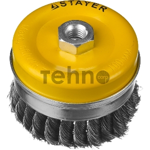 Кордщетка STAYER PROFESSIONAL 35137-100  чашечная усиленная М14 плетёная 0.5мм d100мм