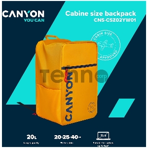 Рюкзак CANYON cabin size backpack for 15.6 laptop ,polyester ,yellow