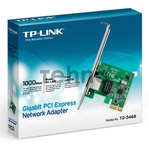 Сетевая карта TP-Link TG-3468 SOHO  32bit Gigabit PCIe, Realtek RTL8168B chipset