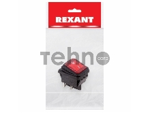 Выключатель клавишный 250V 15А (4с) ON-OFF красный  с подсветкой  ВЛАГОЗАЩИТА  (RWB-507)  REXANT Индивидуальная упаковка 1 шт