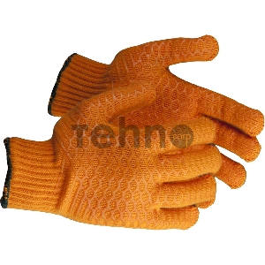 Перчатки ЗУБР трикотажные, с противоскользящим двусторонним перекрестным покрытием, L-XL