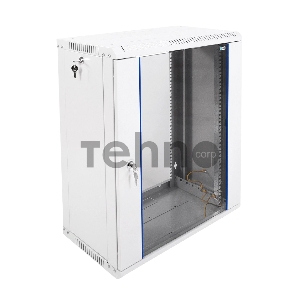 Шкаф телеком. настенный разборный 15U (600х350) дверь стекло (ШРН-Э-15.350) (1 коробка)