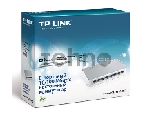 Коммутатор TP-Link SOHO   TL-SF1008D Коммутатор 8-port 10/100M mini Desktop Switch, 8 10/100M RJ45 ports, Plastic case