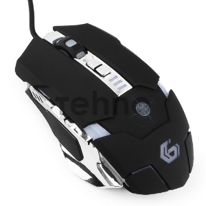 Мышь игровая Gembird MG-530, USB, 5кнопок+колесо-кнопка+кнопка огонь, 3200DPI, подсветка, 1000 Гц, программное обеспечение для создания макросов