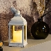 Декоративный фонарь со свечкой, белый корпус, размер 10.5х10.5х22,35 см, цвет ТЕПЛЫЙ БЕЛЫЙ, фото 2