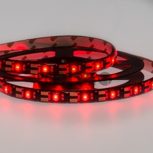 LED лента с USB коннектором 5 В, 8 мм, IP65, SMD 2835, 60 LED/m, цвет свечения красный