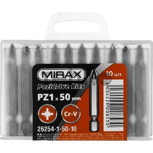 Биты MIRAX PZ№1, тип хвостовика E 1/4