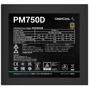 Блок питания Deepcool PM750D (R-PM750D-FA0B-EU), 750 Вт, ATX12V 2.4, активный PFC, вентилятор 120x120 мм, cертификат 80 PLUS Gold