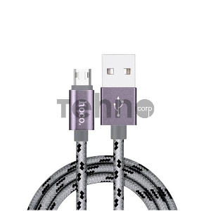 Кабель USB 2.0 hoco X2 текстильная оплетка, AM/microBM, матовый, 1м