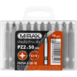 Биты MIRAX PZ№2, тип хвостовика E 1/4 Биты MIRAX PZ№2, тип хвостовика E 1/4