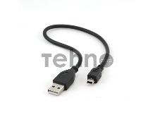 Кабель Gembird CCP-USB2-AM5P-1 USB 2.0 кабель PRO для соед. 0,3м AM/miniBM  позол.конт., черный 