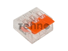 Клемма соединительная рычажковая компактная REXANT 3-проводная, прозрачная, 0.14-4 мм² (20 шт./уп.)